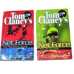 Net Force - The Deadliest Game and‎ Virtual Vandals by Tom Clancy- 2 Paperbacks
